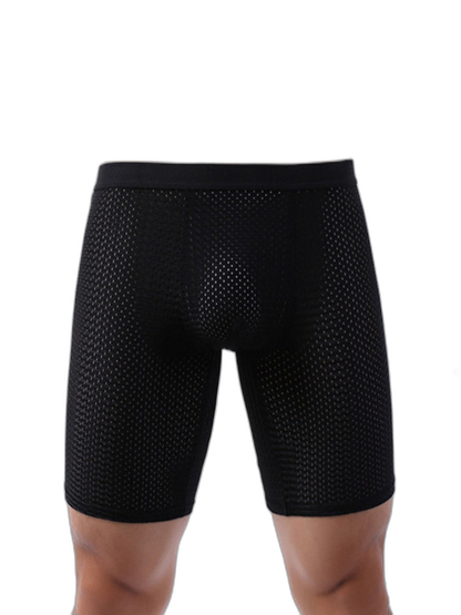3 Pack Men’s Anti-chafing Mesh Long Boxer Briefs
