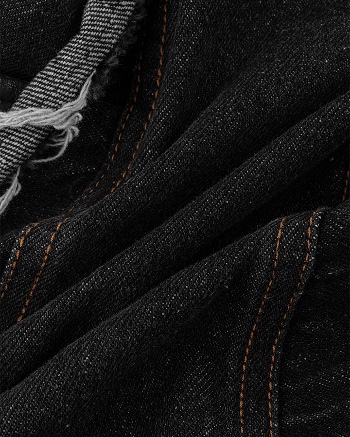 Frayed Patchwork Wide-Leg Denim Pants