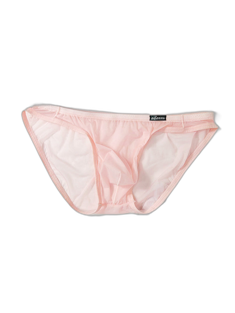 Men's Sheer Low-Rise Bikini with Contoured Pouch