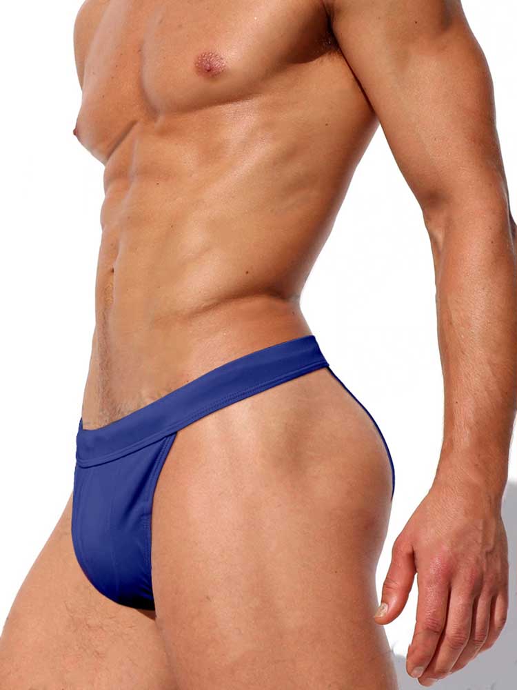 Men's High Cut Half Wrapped Hip Swim Briefs
