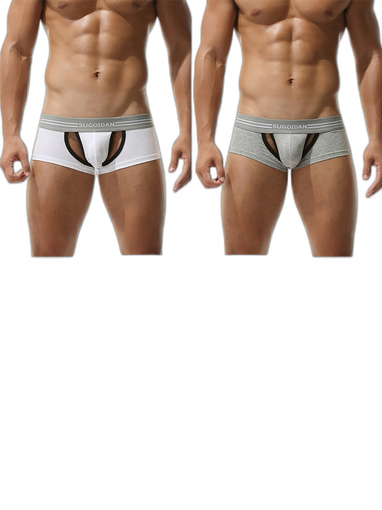 3 Pack Men’s Sexy Cutout Trunks with Lift-up Pouch