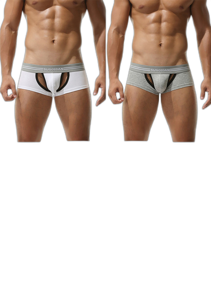 3 Pack Men’s Sexy Cutout Trunks with Lift-up Pouch