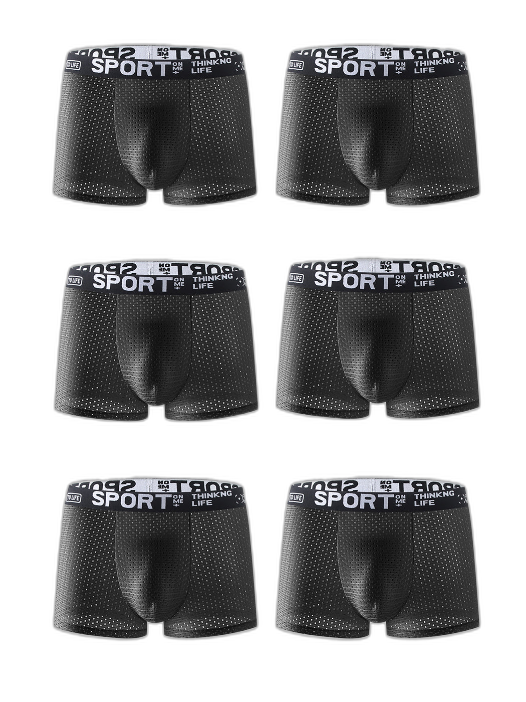 6 Pack Men’s Contour Pouch Mesh Trunks