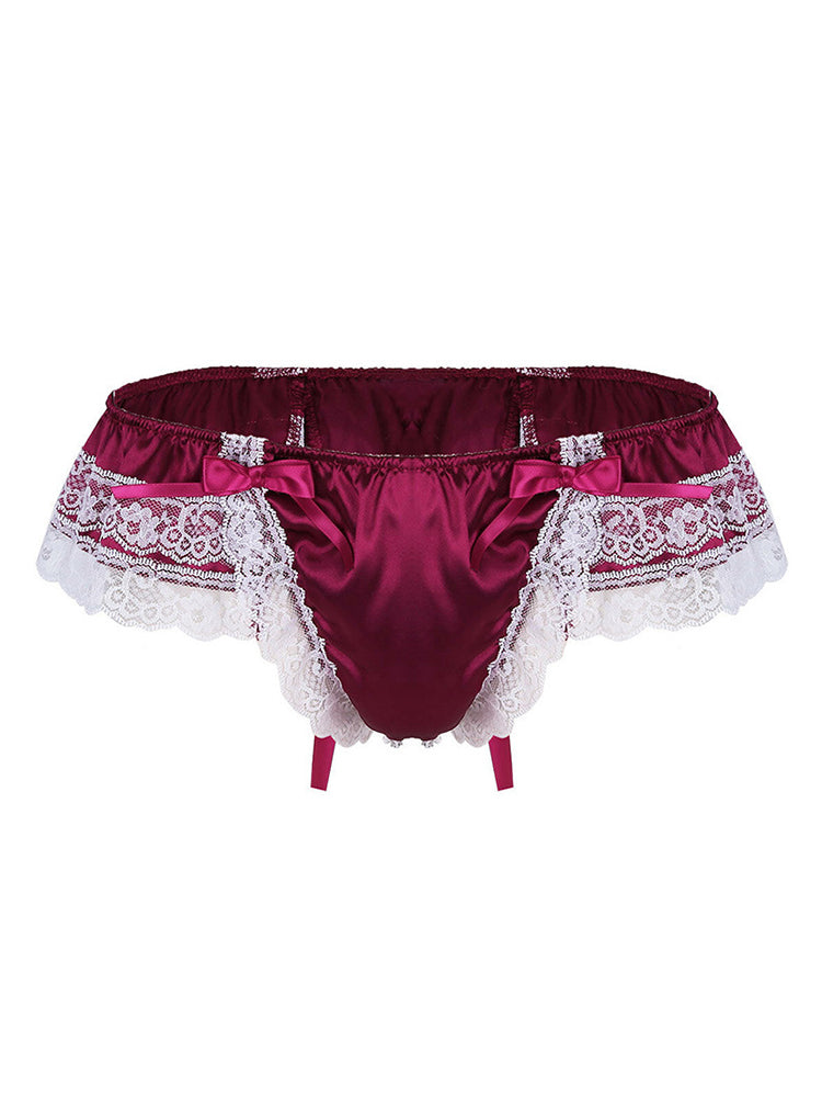 Men's Open Hip Lace Spandex Thong