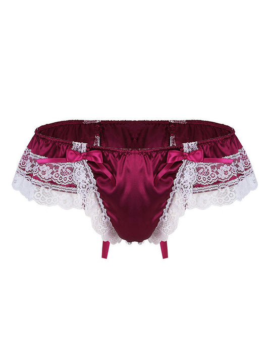 Men's Open Hip Lace Spandex Thong