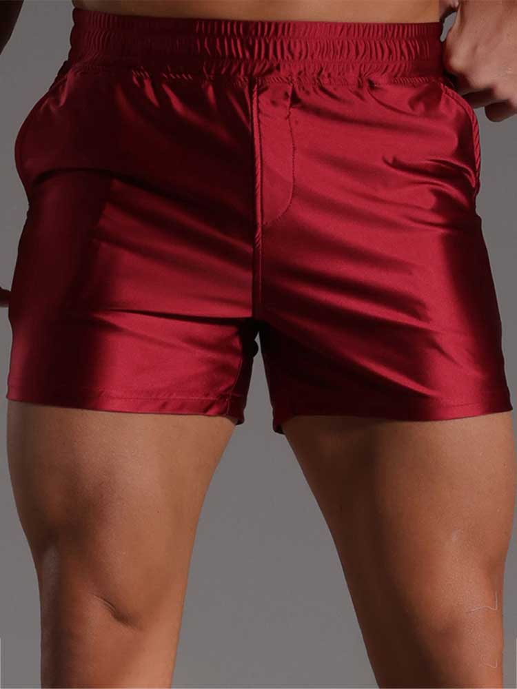 Men's Sexy Solid Color Satin Lounge Shorts