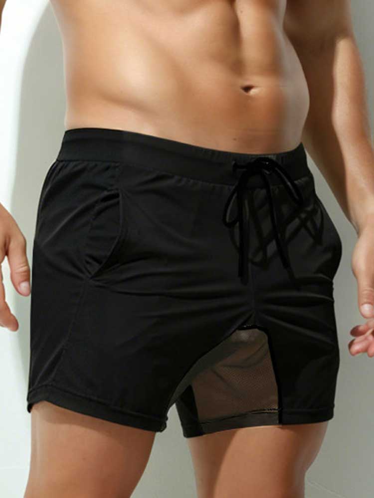 Men's Mesh Quick-Dry Breathable Drawstring Shorts