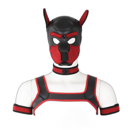 Beta Puppy Play Set - Pup Hood & BDSM Collar & Chest Harness