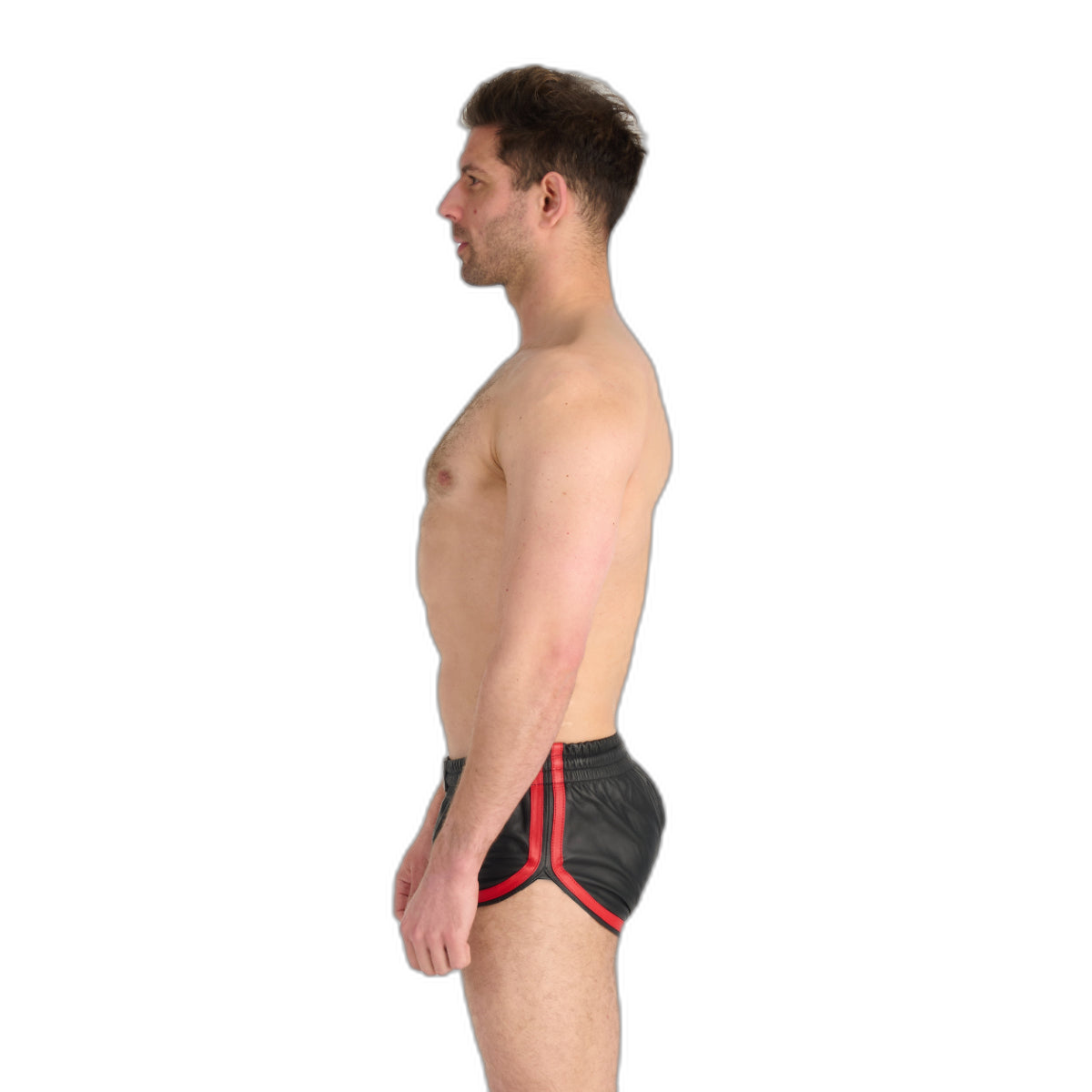 Prowler RED Leather Sports Shorts Black Red