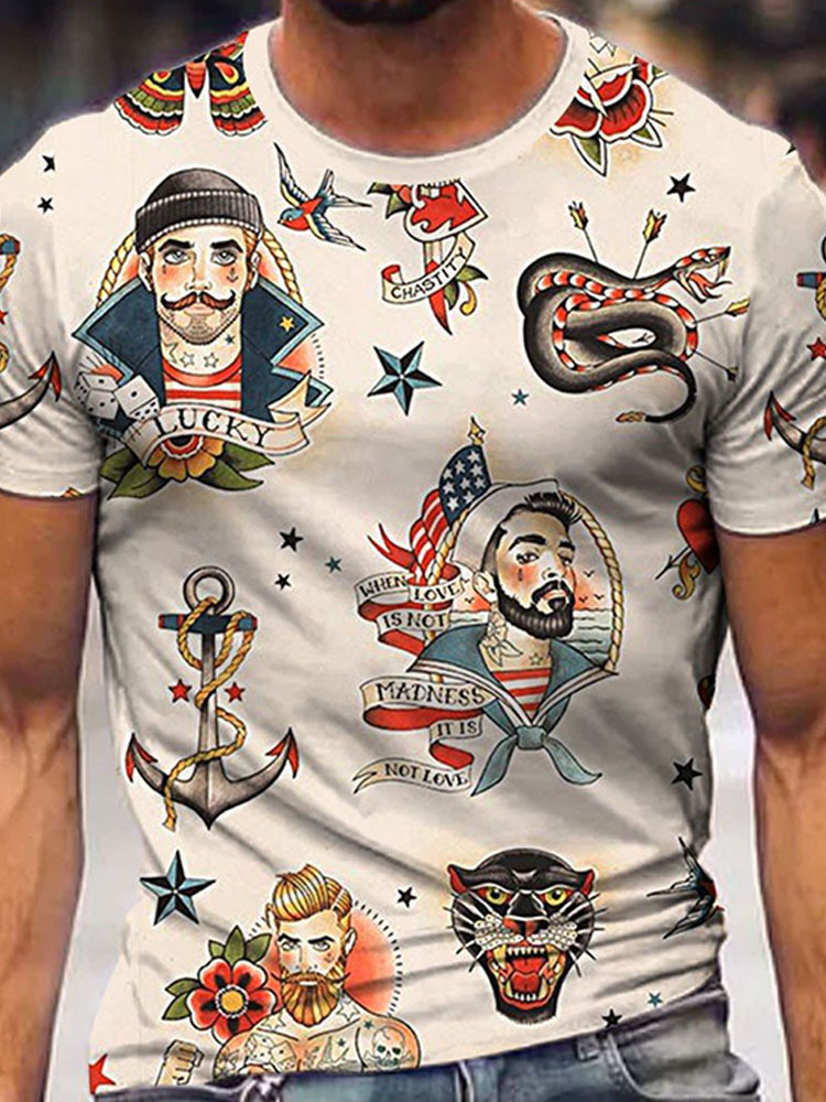Men's 3D Digital Printing Sports T-shirt
