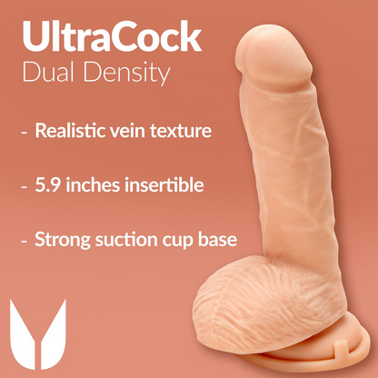 Me You Us Ultra Cock Dual Density Dildo With Balls 8 Inch