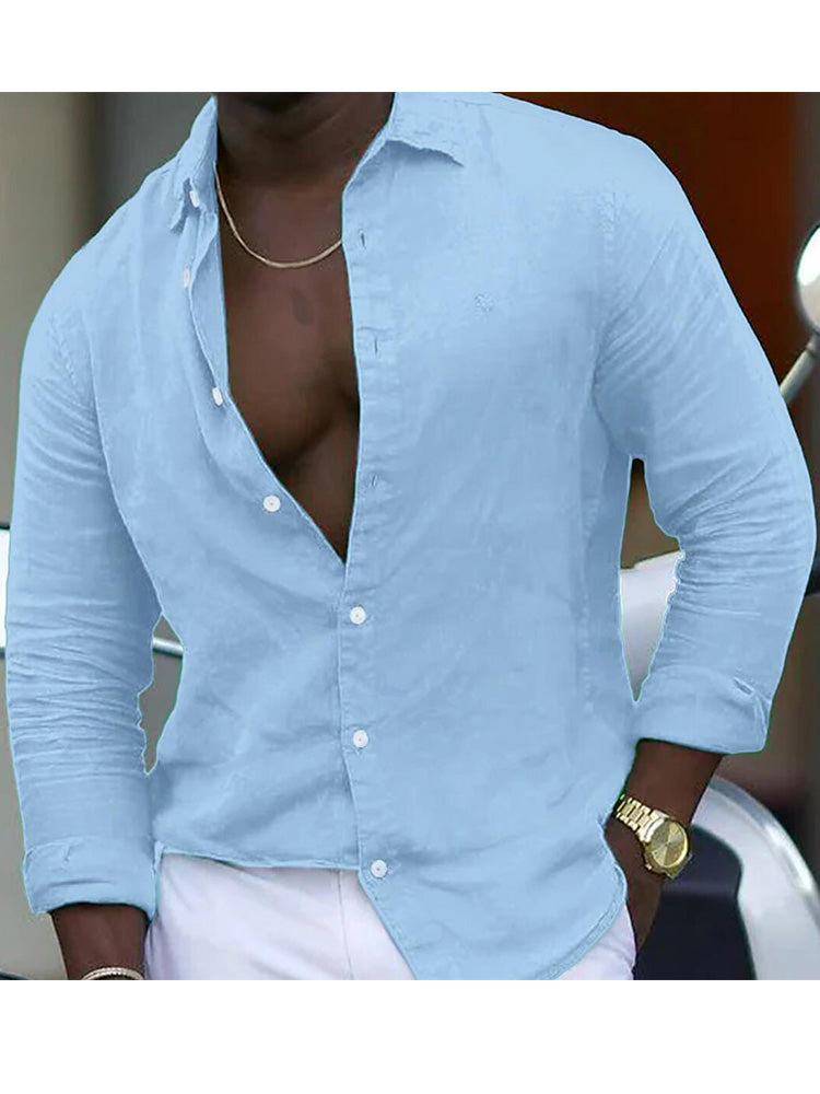Men's Breathable Cotton Long Sleeve Shirt 