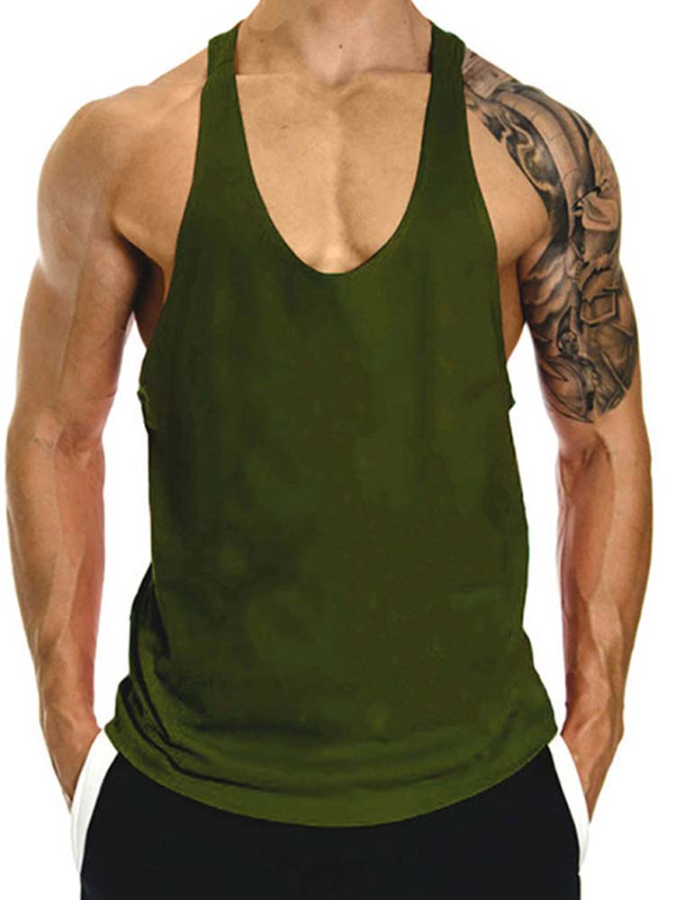 Men's Solid Color Loose Sports Cotton Vest