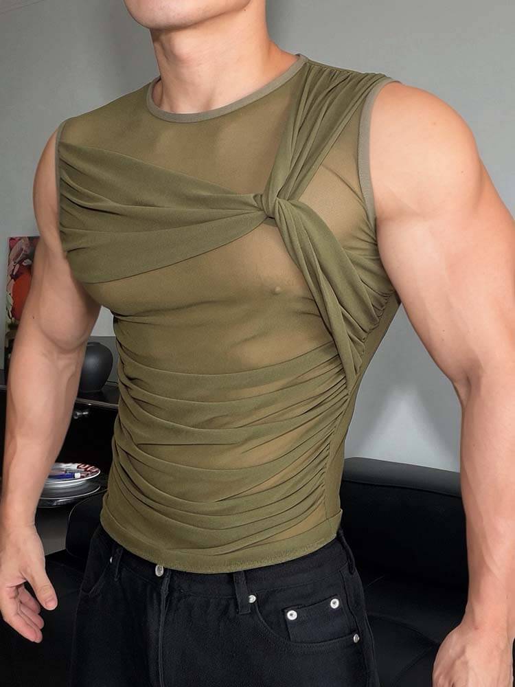 Men's Sheer Mesh Sleeveless Tank Top