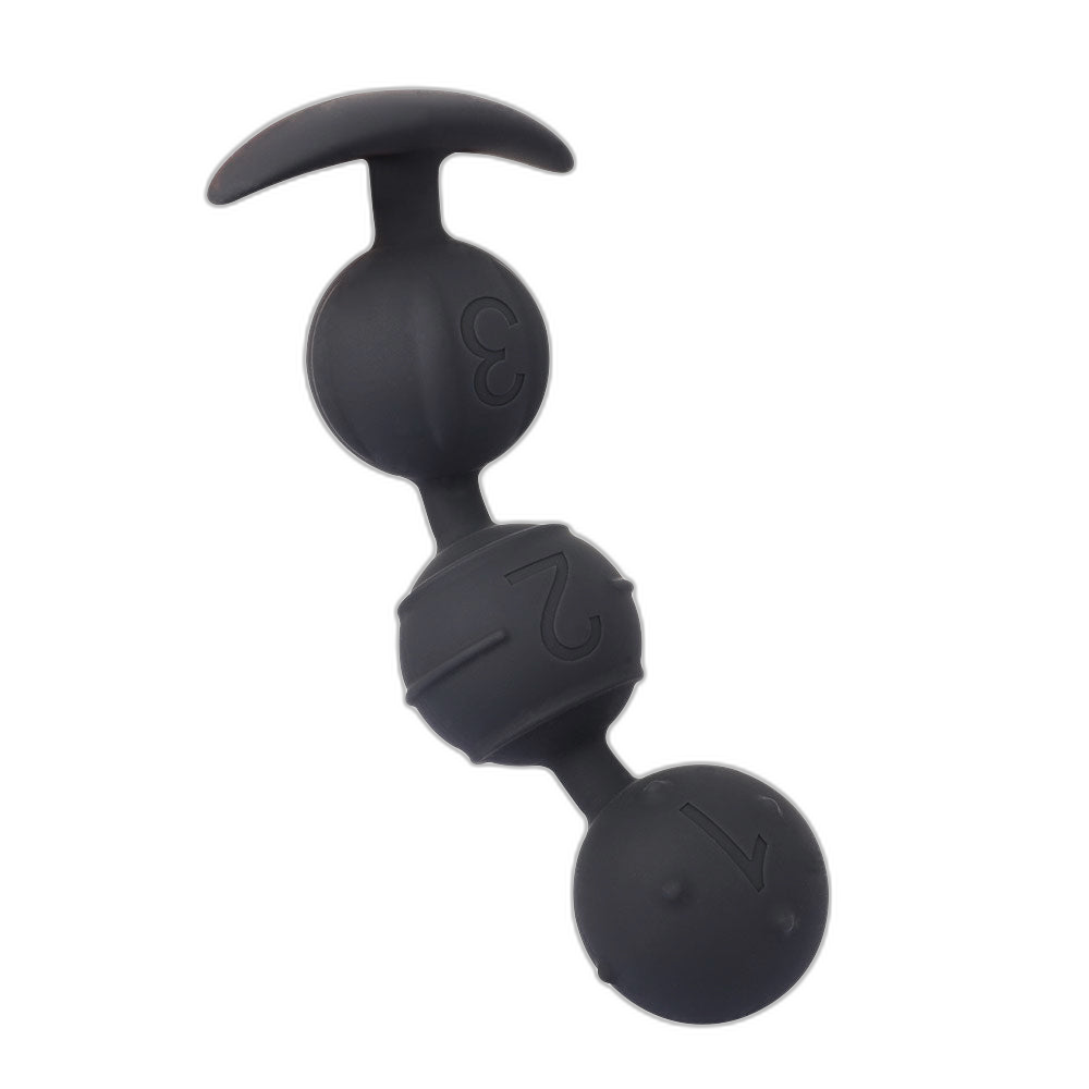 Caden - Silicone Anal Beads - 3 Beads with Tail
