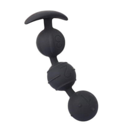 Caden - Silicone Anal Beads - 3 Beads with Tail