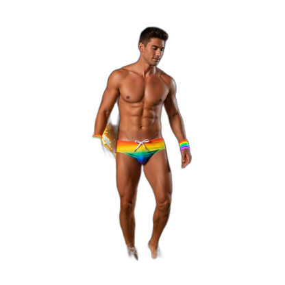 Jockmail Rainbow Push-Up Swim Trunks