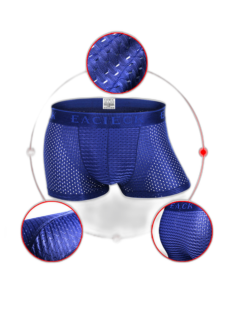 3Pcs Men's Mesh Thin Ice Silk Underwear