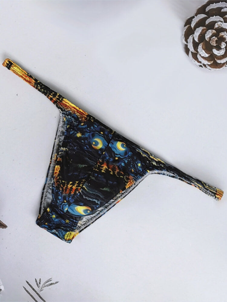 Men's Sexy Artistic-Print High-Cut Low-Rise Thong