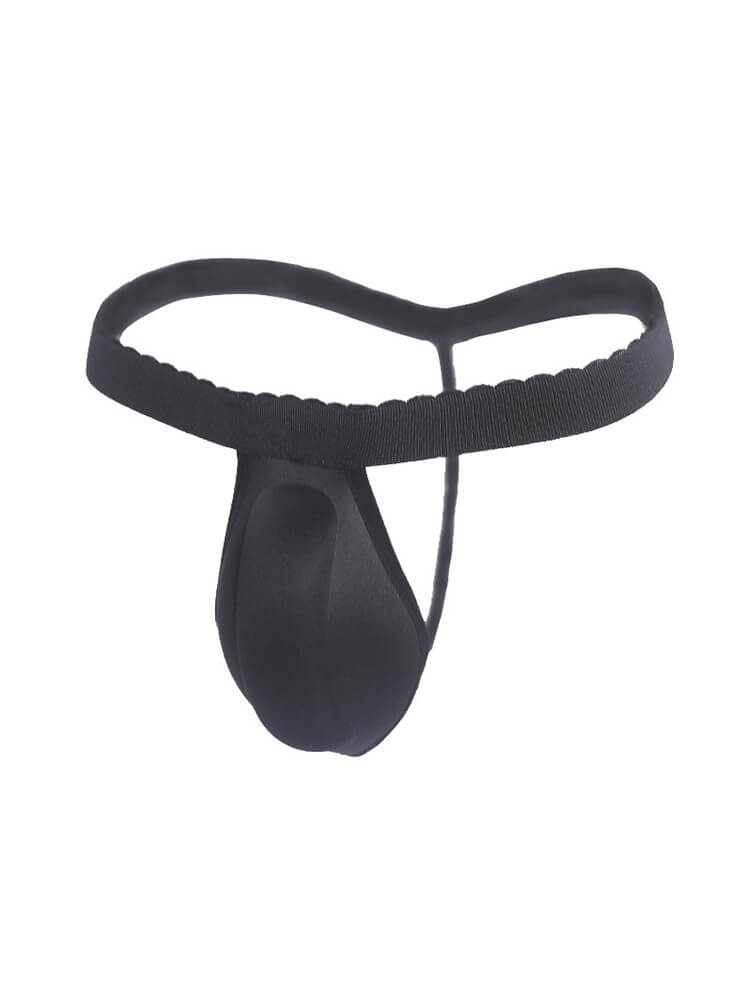 Men's Sexy Low-Rise 3D Sponge Cup Revealing Thong