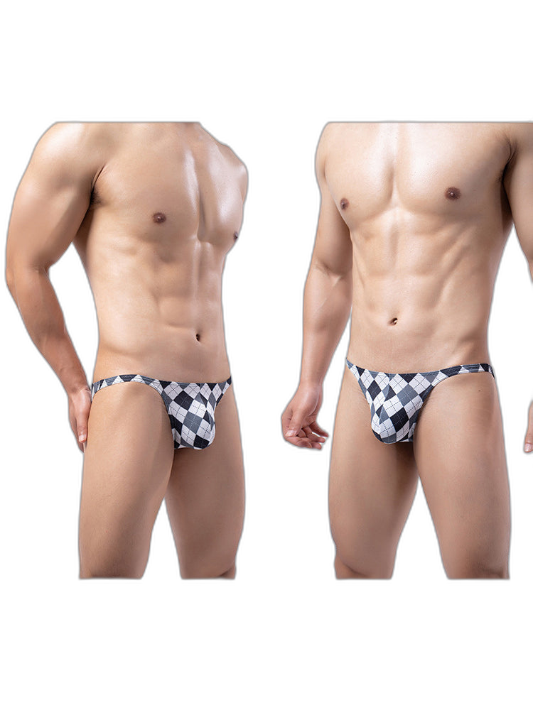 Rhombus Check Pattern Pouch Briefs