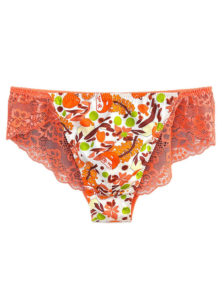 Men's Low-Rise Sexy Lace Trim Fruit-Print Briefs