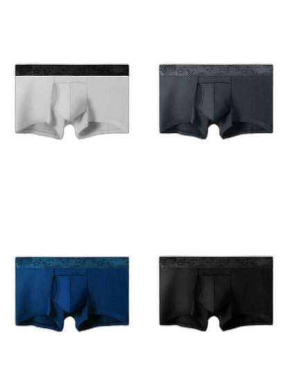 4 Pack Men’s Support Pouch Trunks With Functional Fly