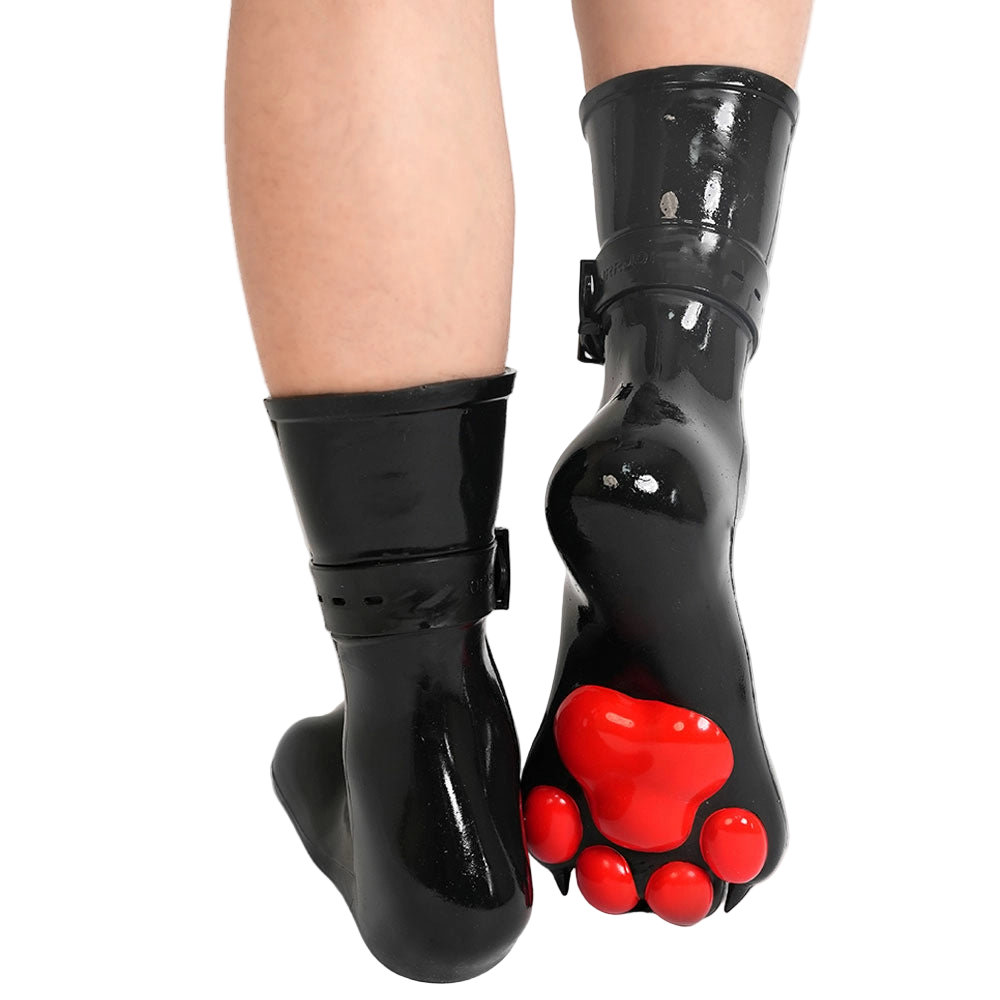 Furrjoi Silicone Canine Paw feet with Bindings Red