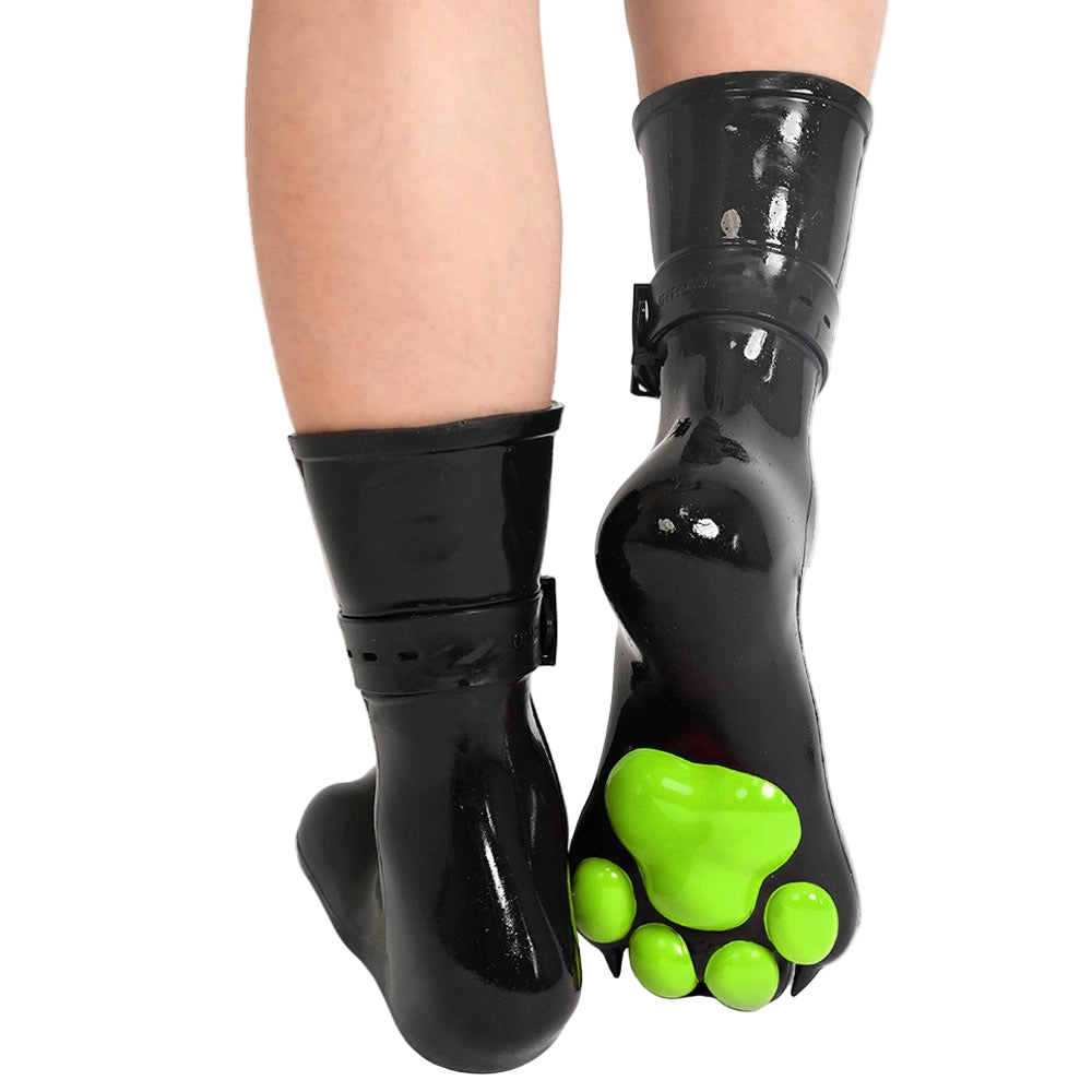 Furrjoi Silicone Canine Paw feet with Bindings Lime Green