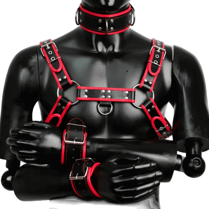 Harness, Cuff, Collar Bundle Red