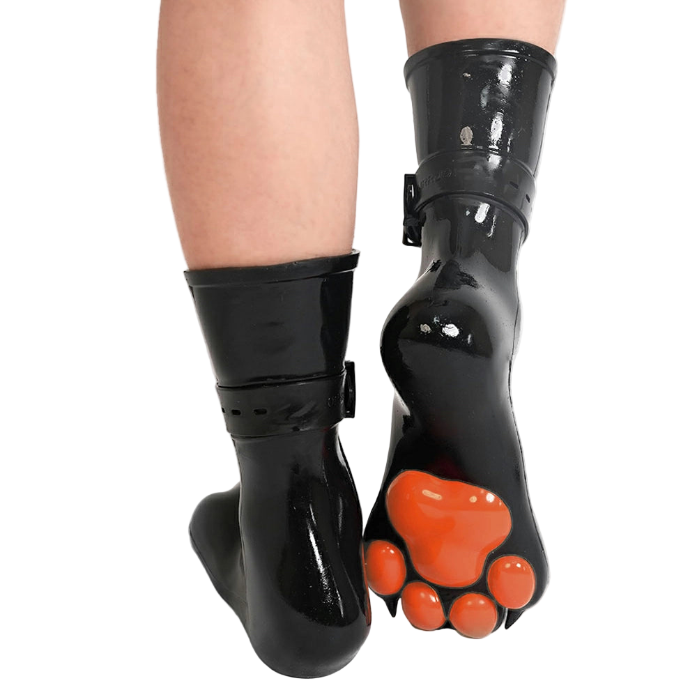 Furrjoi Silicone Canine Paw feet with Bindings Orange