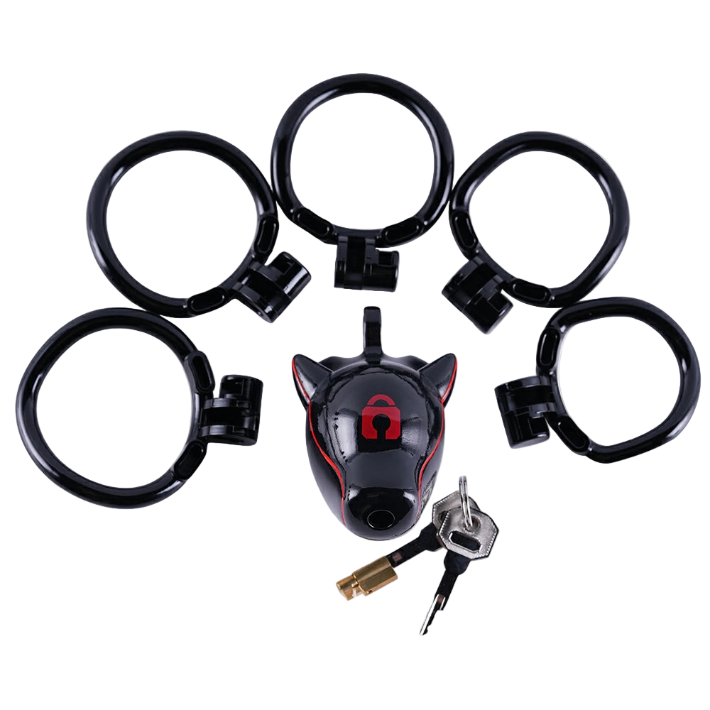 Furjoi Drone Hood Chastity Cage Red