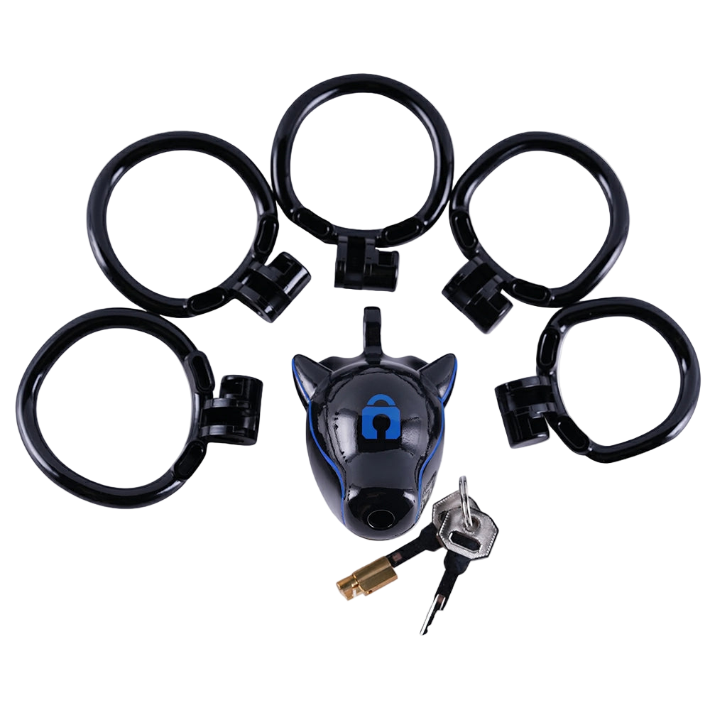 Furjoi Drone Hood Chastity Cage Blue