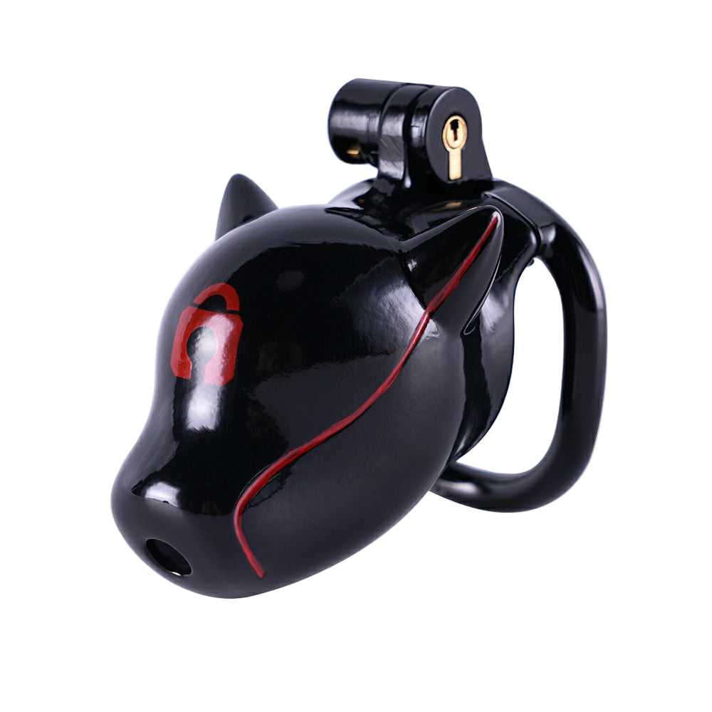 Furjoi Drone Hood Chastity Cage Red