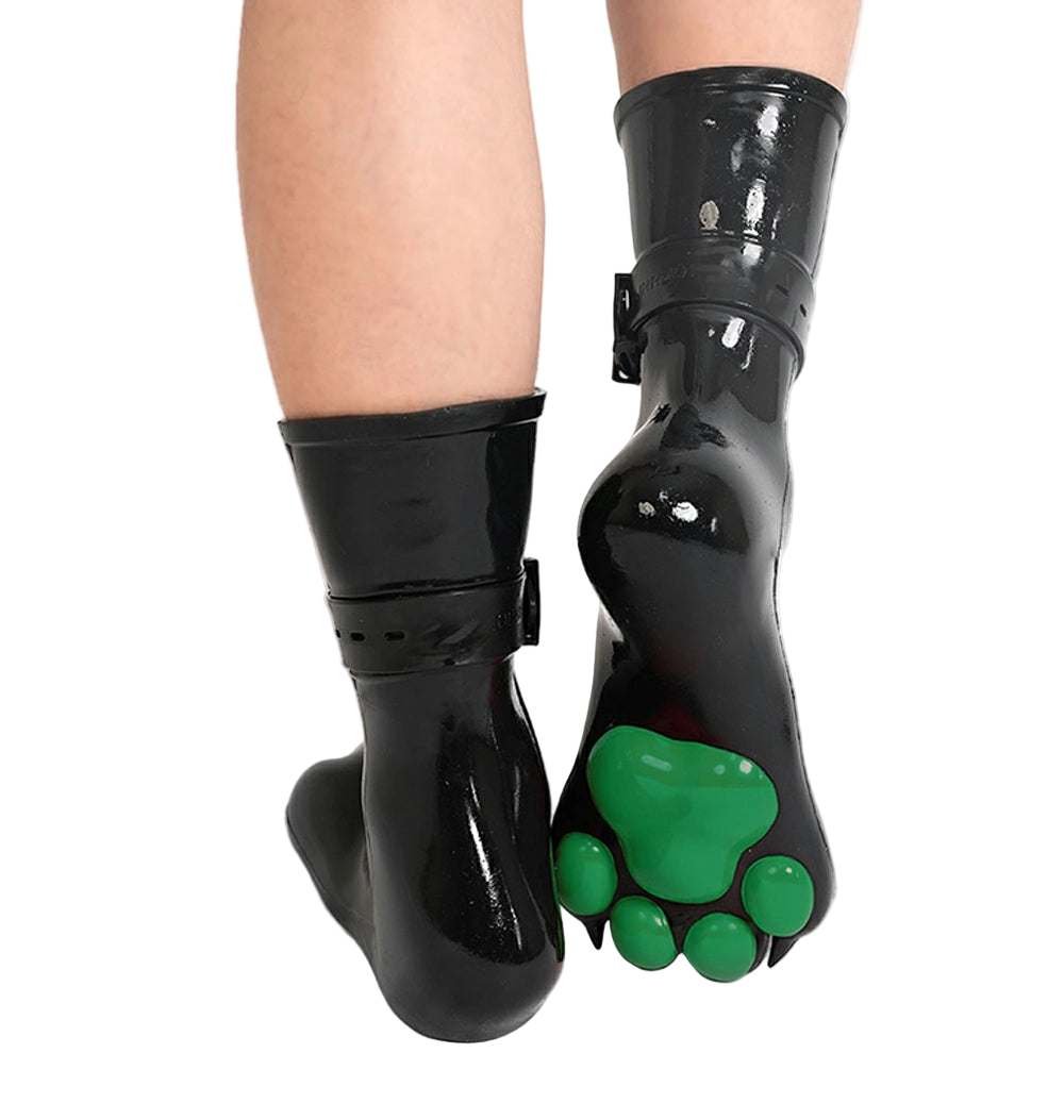 Furrjoi Silicone Canine Paw feet with Bindings Green