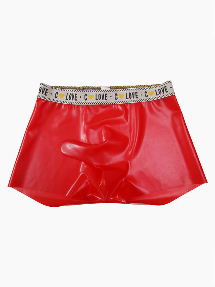 Men's Sexy Bullet-Separating Latex Boxer Briefs