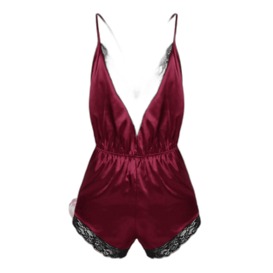 Satin Lace Sissy Bodysuit