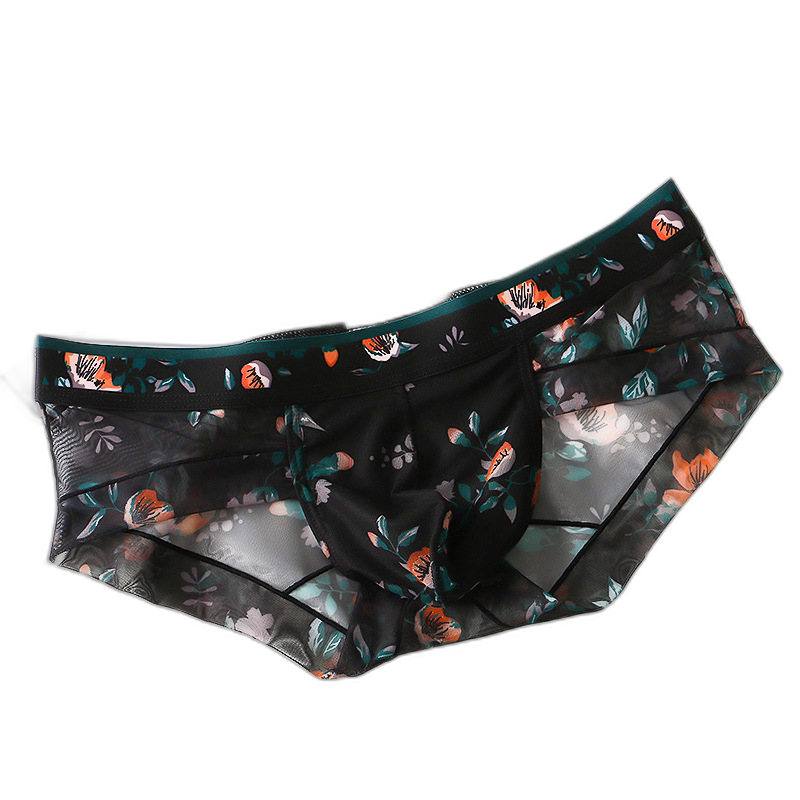 4 Pack Men’s Flower Print Pouch Briefs