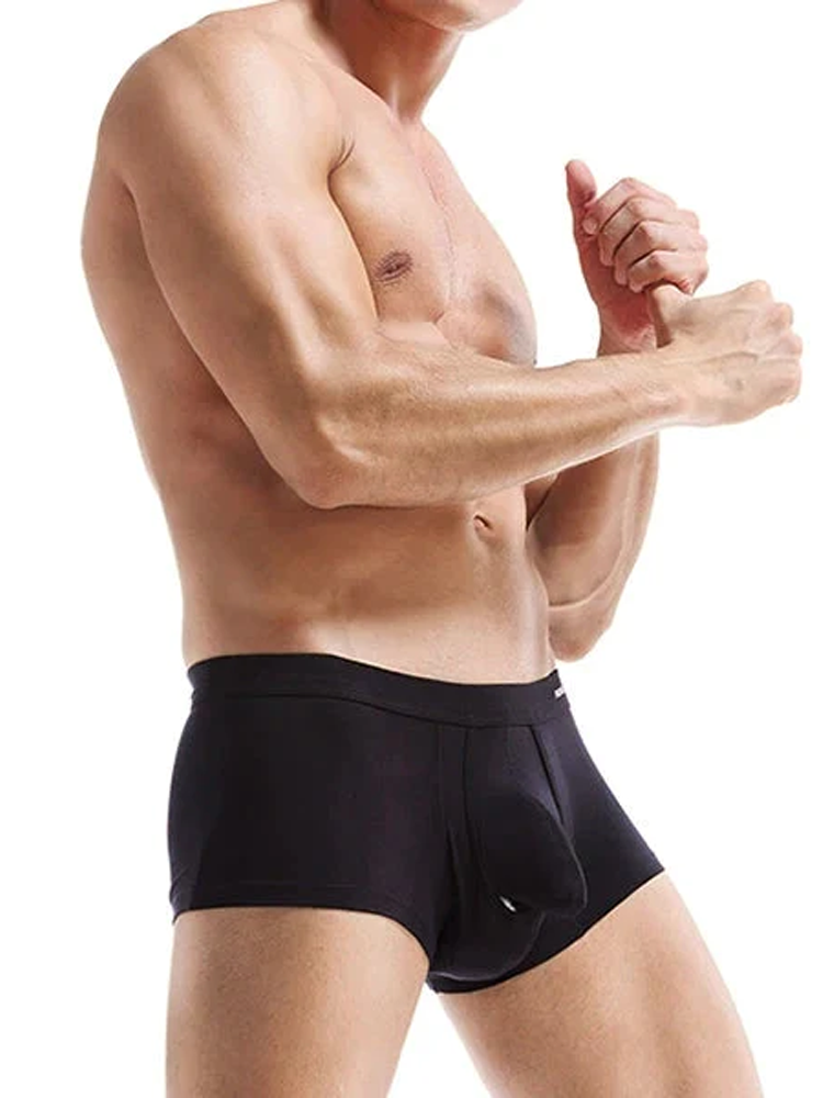 Men's Double Pouch Underwear Separate Pouch Modal Trunks