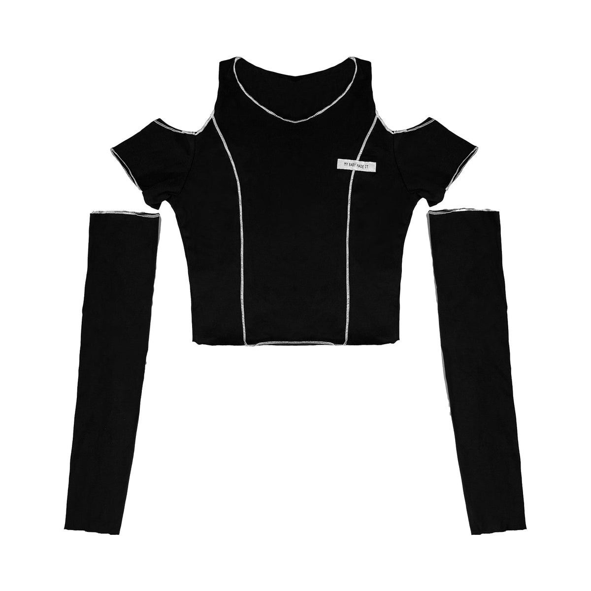 Black Cut-out Crop Top