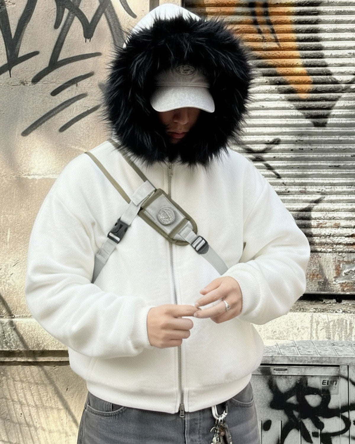 KIIKIO Fur Collar Cozy Hoodie