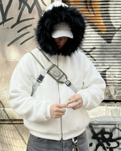 KIIKIO Fur Collar Cozy Hoodie