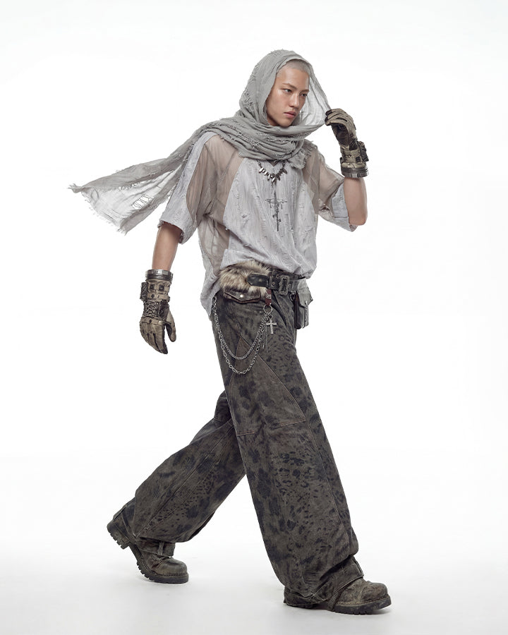 Wasteland Deconstructed Distressed Short Sleeve Tee New