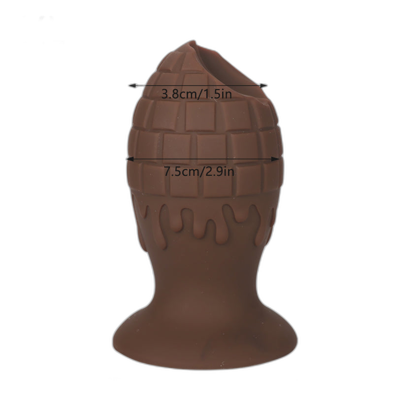 Chocolate Vibrating Anal Plug - Silicone Butt Plug - Anal Sex Toy