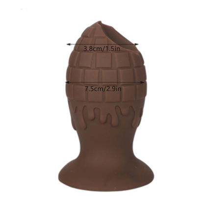 Chocolate Vibrating Anal Plug - Silicone Butt Plug - Anal Sex Toy