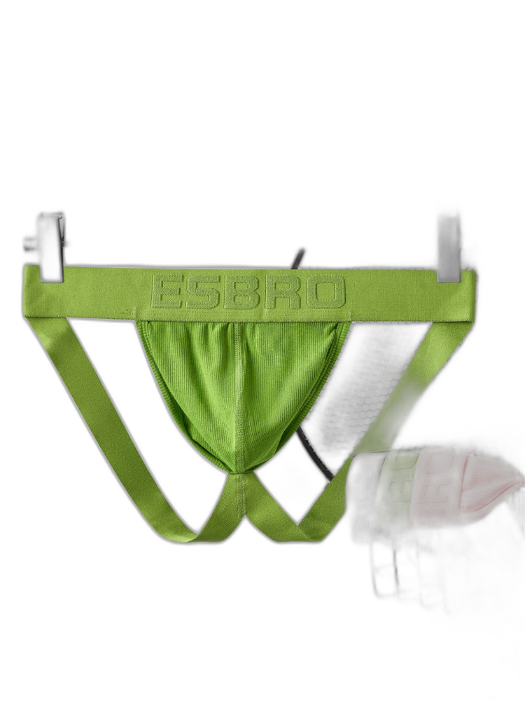 2 Pack Men's Ribbed U-Pouch Sexy Jockstrap