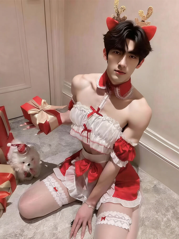 Men's Sexy Christmas Velvet Fur Santa Costume Set