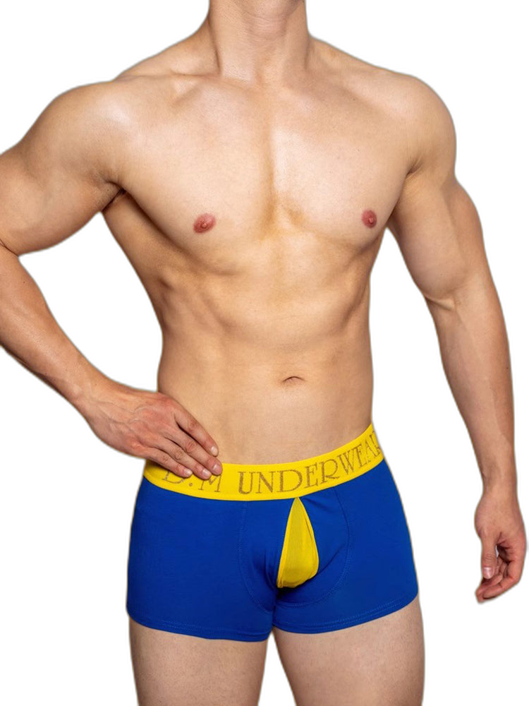 2 Pack Men's Mesh Transparent Open-Cut Cotton Mesh Trunks