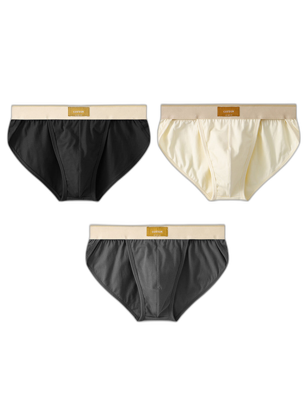 3 Pack Men's Sexy High Cut Cotton Bikini