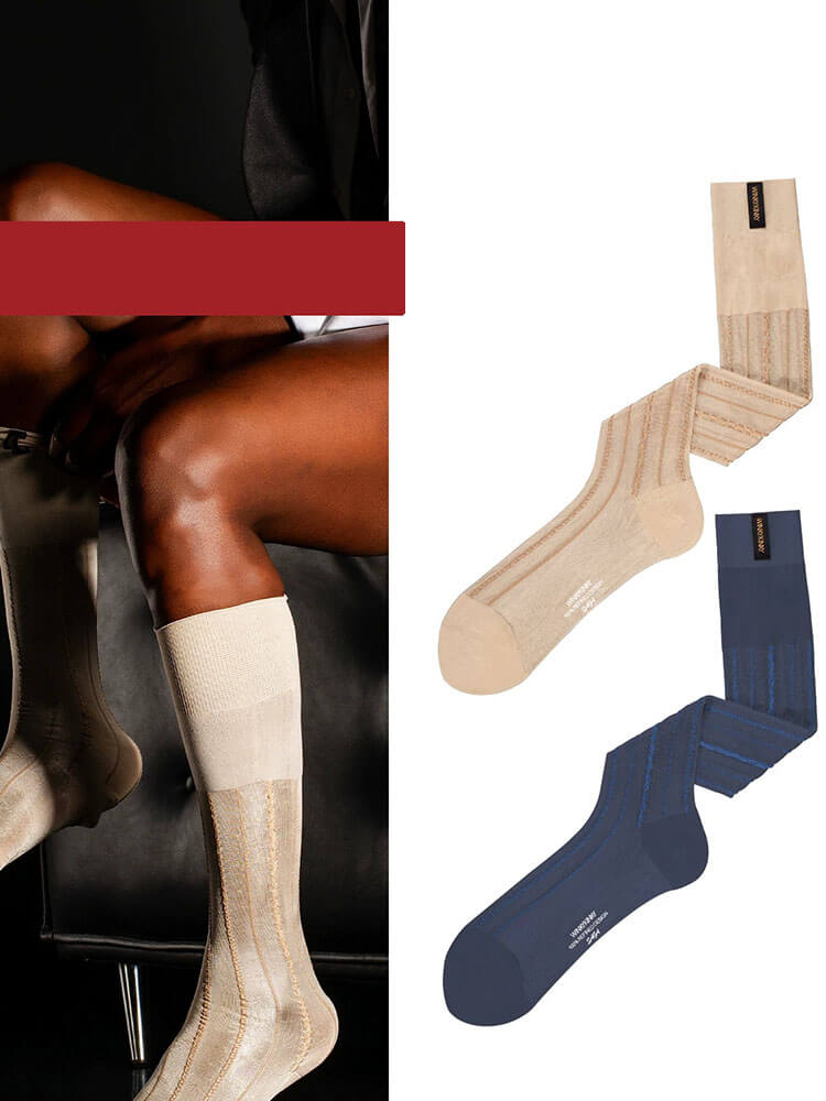 Men's Thin Sheen Finish Business Long Socks